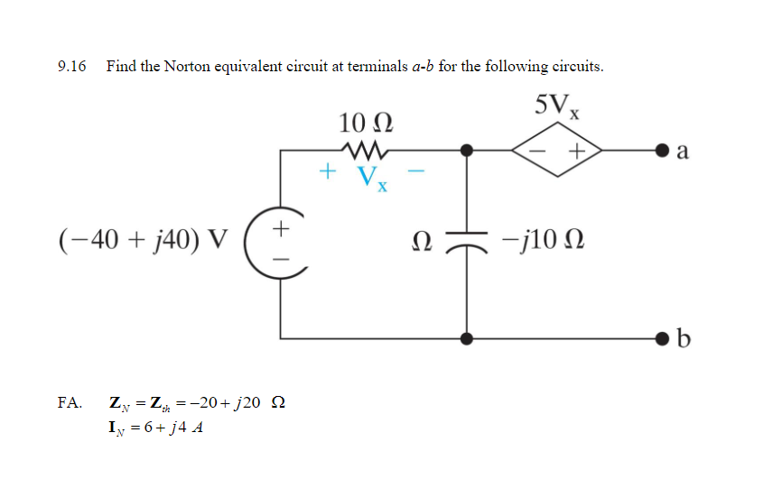 Solved 9.16 Find The Norton Equivalent Circuit At Terminals | Chegg.com