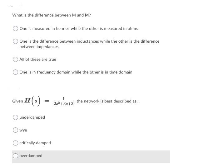 Solved What is the difference between M and M? One is