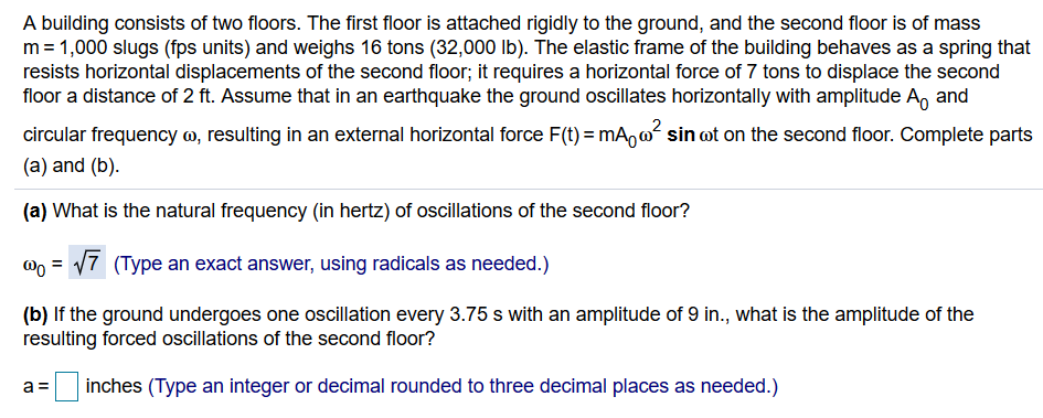 Solved A building consists of two floors. The first floor is | Chegg.com