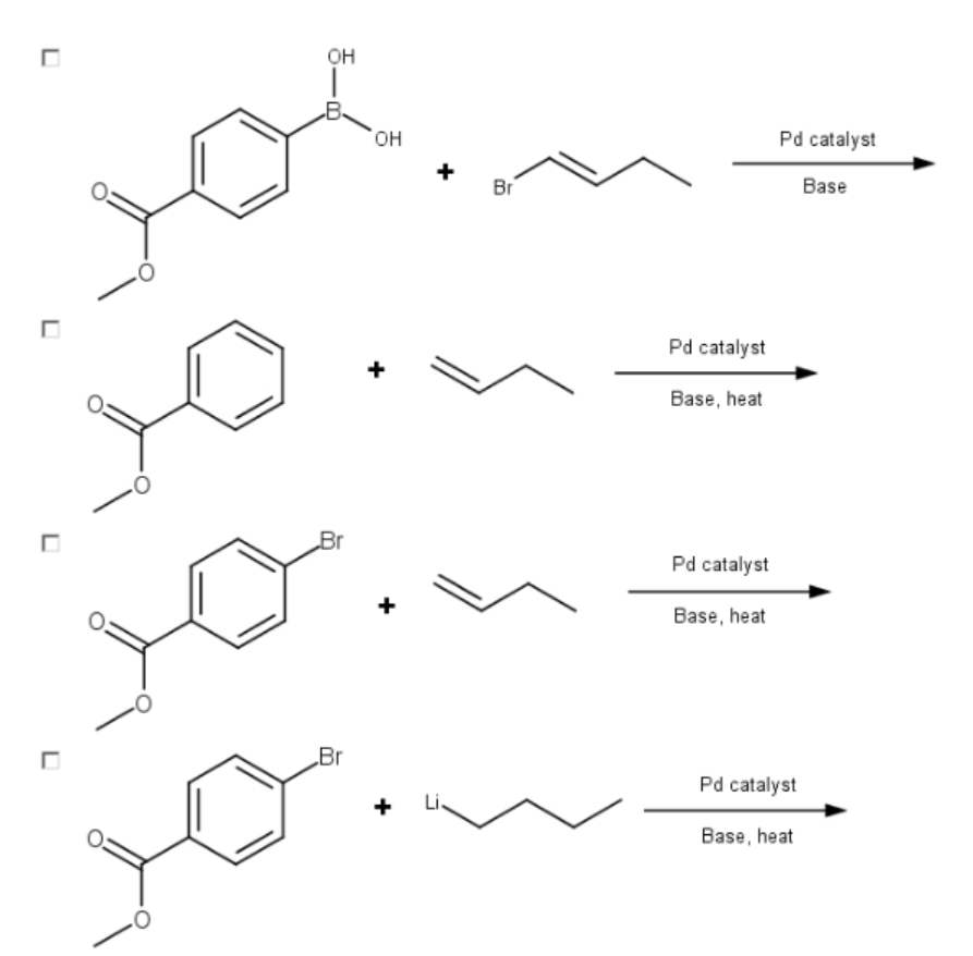 Solved Select crosscoupling reaction(s) that can produce
