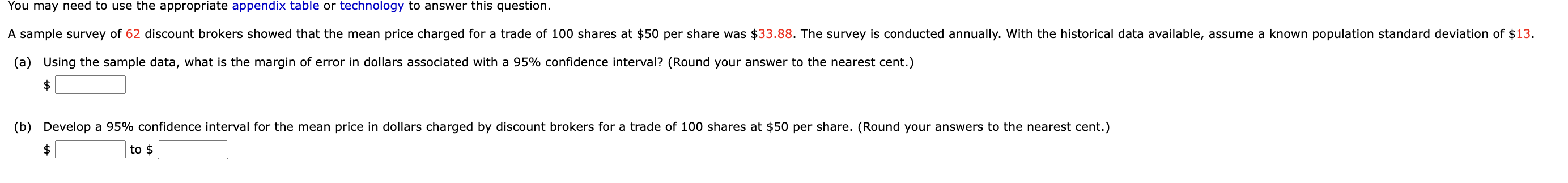 Solved (a) Using the sample data, what is the margin of | Chegg.com
