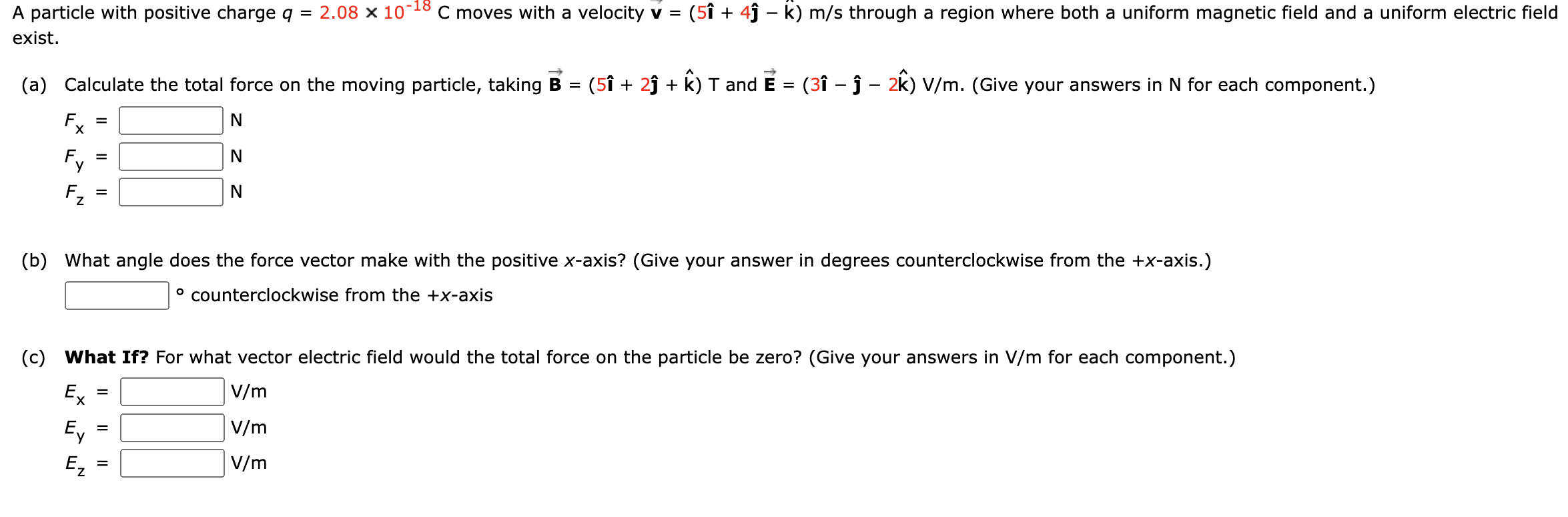 solved-a-particle-with-positive-charge-q-2-08-times-chegg