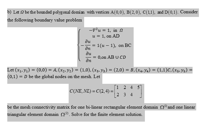 B) Consider The Following Boundary Value Problem | Chegg.com