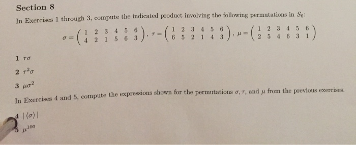 Solved Section 8 In Exercises 1 through 3, compute the | Chegg.com