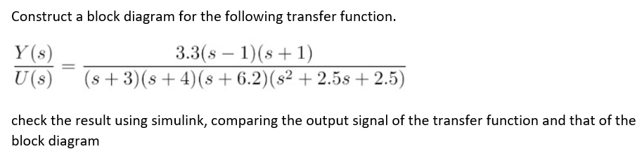 Block Diagram To Transfer Function Simulink Control Tutorial