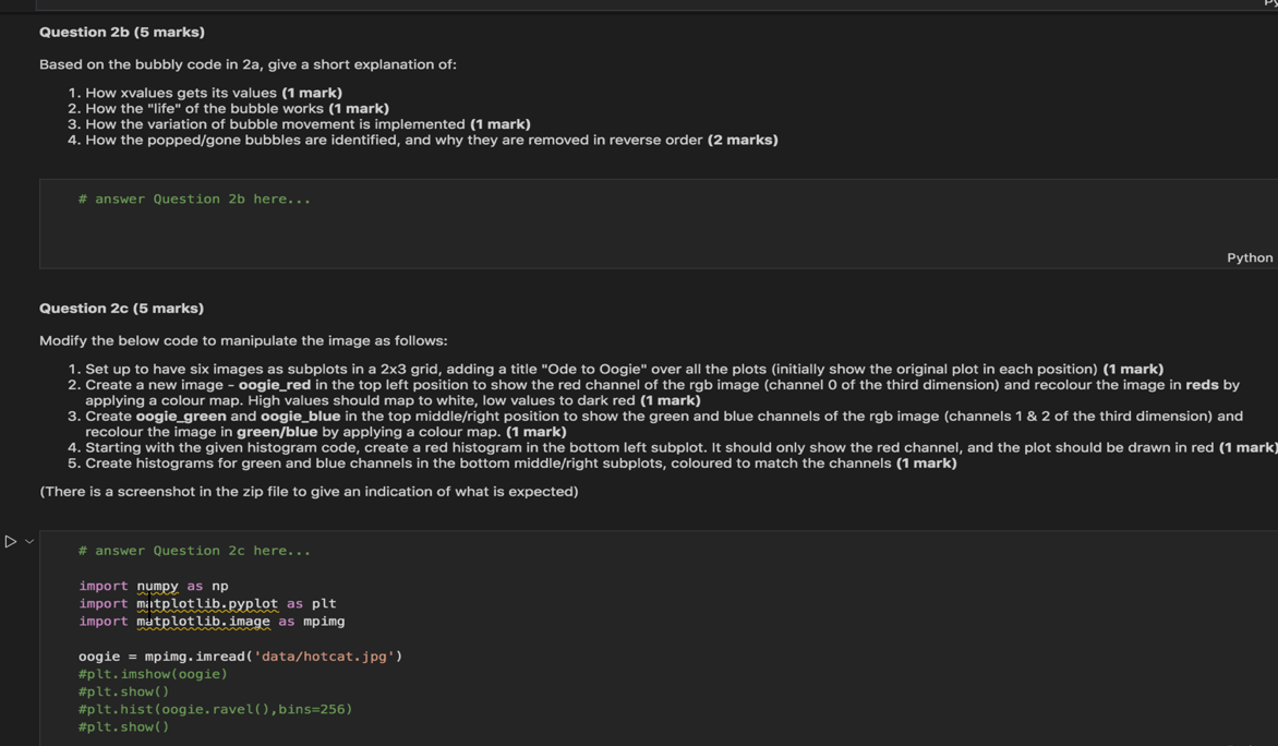 Solved Question 2b (5 marks) Based on the bubbly code in 2a, | Chegg.com
