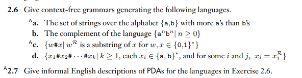 Solved 2.6 Give Context-free Grammars Generating The | Chegg.com