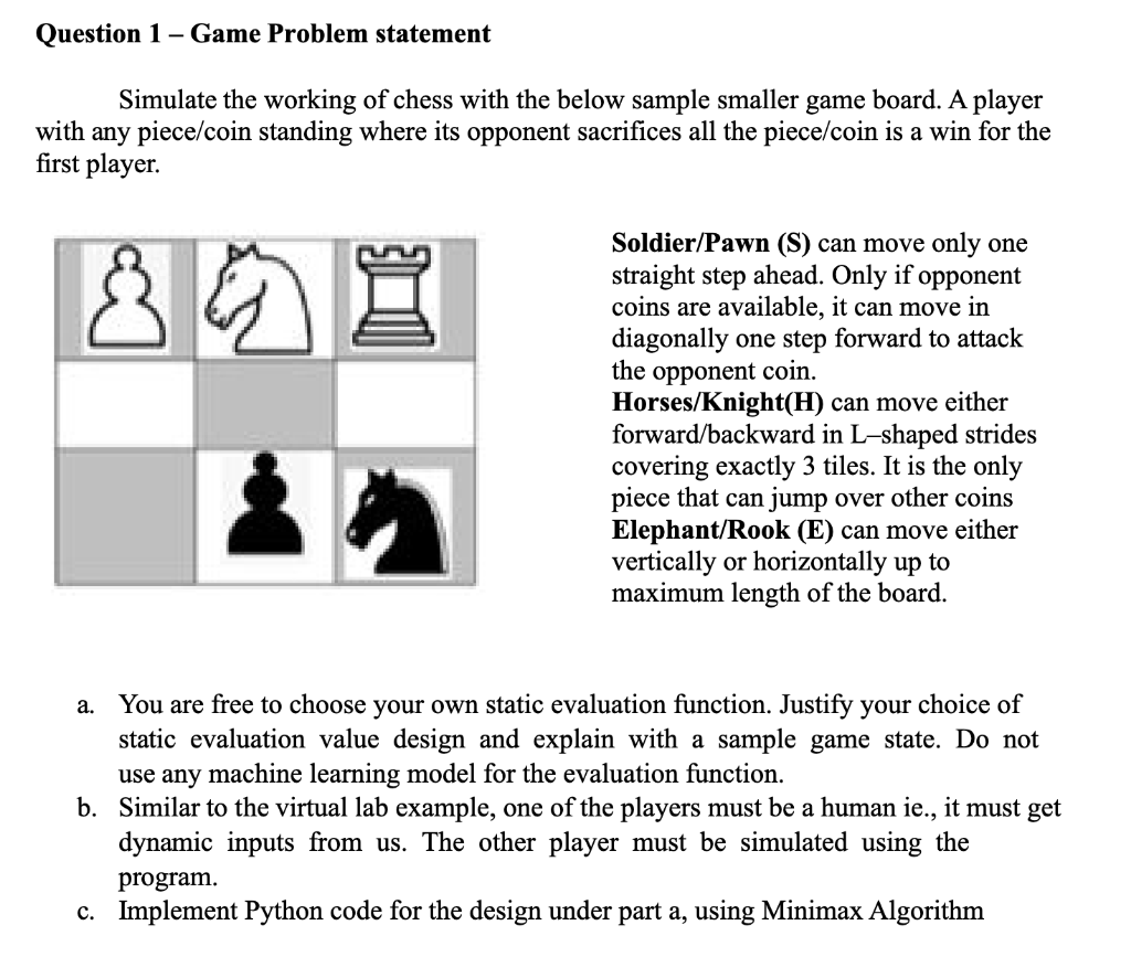 Solved Question 1 - Game Problem statement Simulate the | Chegg.com