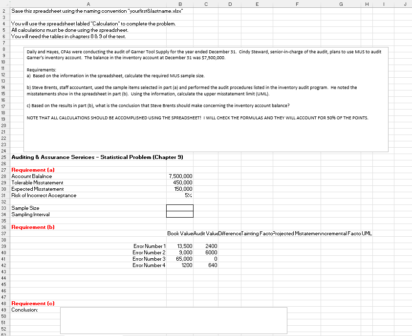 Solved All calculations must be done using the | Chegg.com