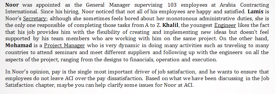 Solved When we consider the facets of job satisfaction, | Chegg.com