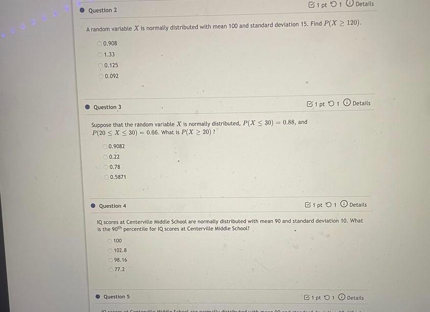 Solved B1 pt 91 Details Question 2 A random variable X is | Chegg.com