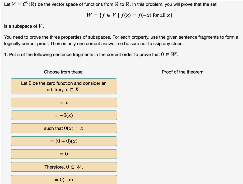 Solved Let V C R Be The Vector Space Of Functions Fro Chegg Com