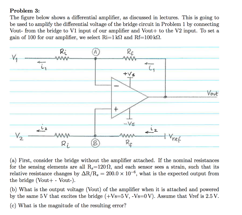 Problem 3: The figure below shows a differential | Chegg.com