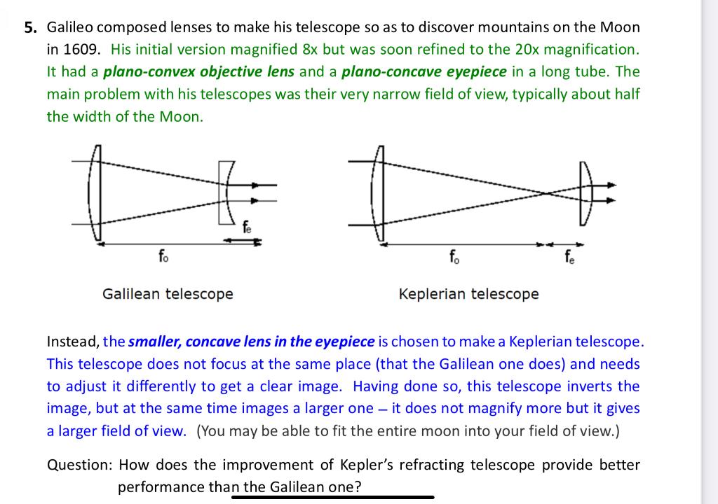 galileo telescope diagram