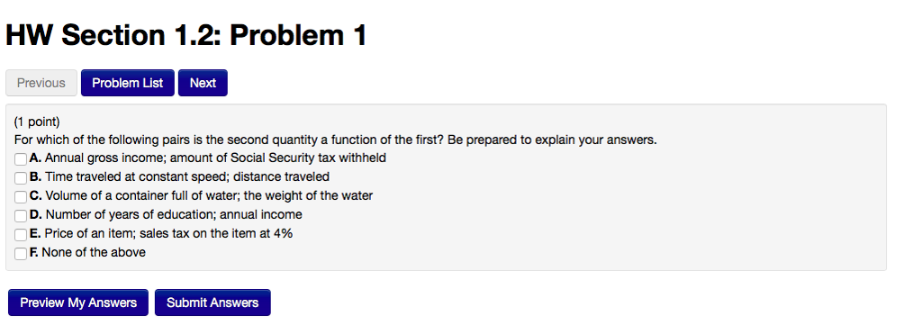 Solved HW Section 1.2: Problem 1 Previous Problem List Next | Chegg.com