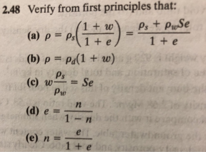 2 48 Verify From First Principles That 1 W Ps Chegg Com