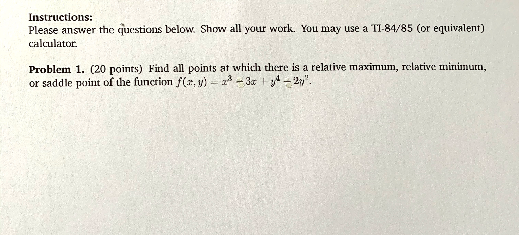 Solved Problem 1. (20 points) Find all points at which there | Chegg.com