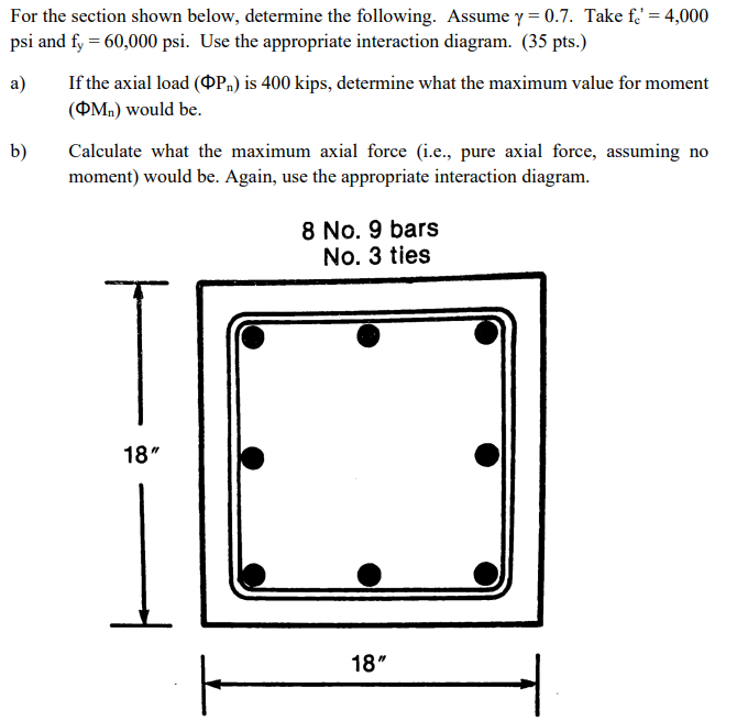 Solved For the section shown below, determine the following. | Chegg.com