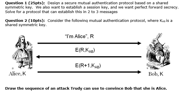 Solved Question 1 (25pts): Design a secure mutual | Chegg.com