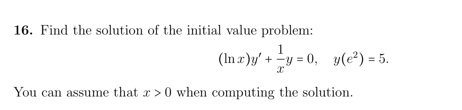 Solved 16. Find the solution of the initial value problem: | Chegg.com