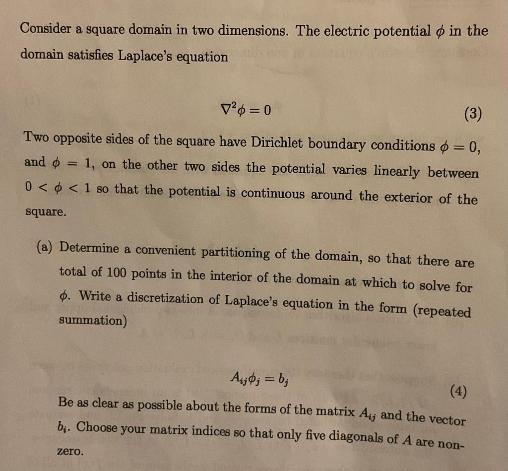 Solved Consider a square domain in two dimensions. The | Chegg.com