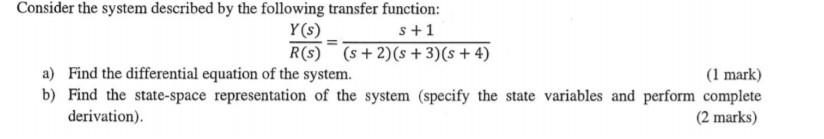 Solved Consider the system described by the following | Chegg.com