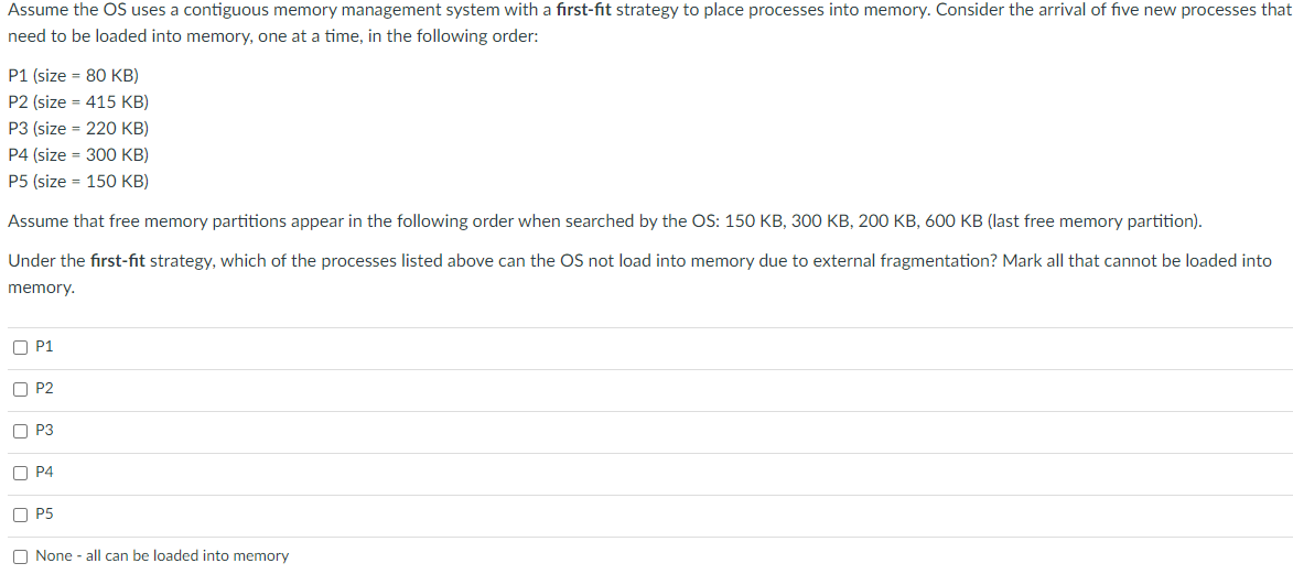 Solved Assume the OS uses a contiguous memory management | Chegg.com