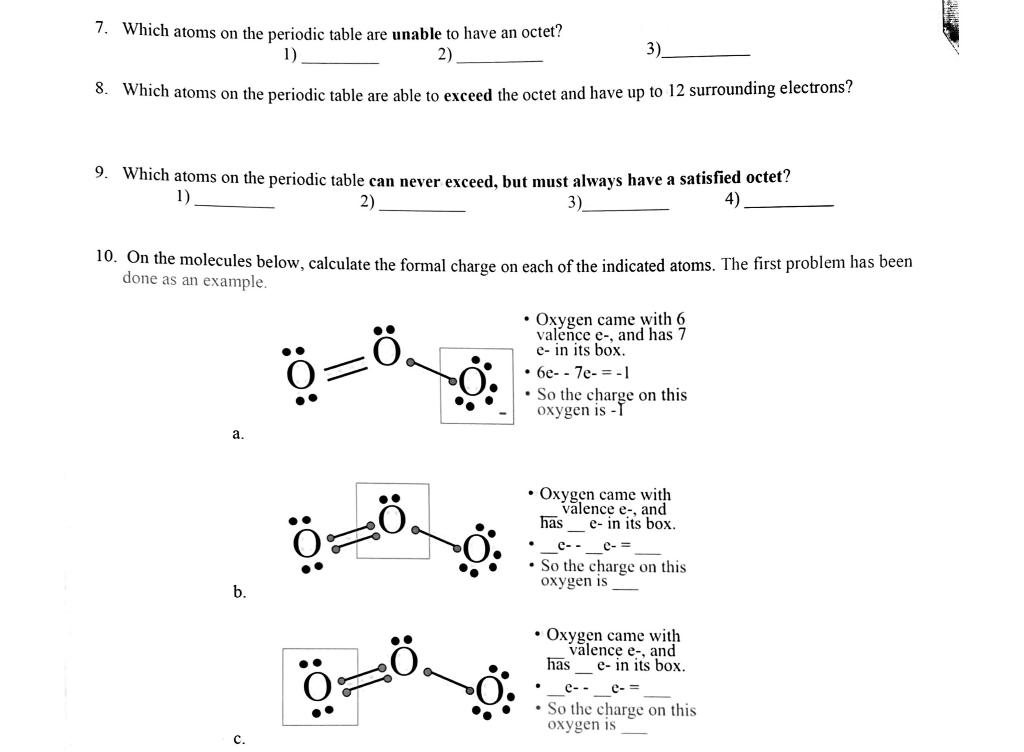 Solved 7. Which atoms on the periodic table are unable to | Chegg.com