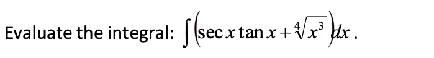 integral of tanx 3secx