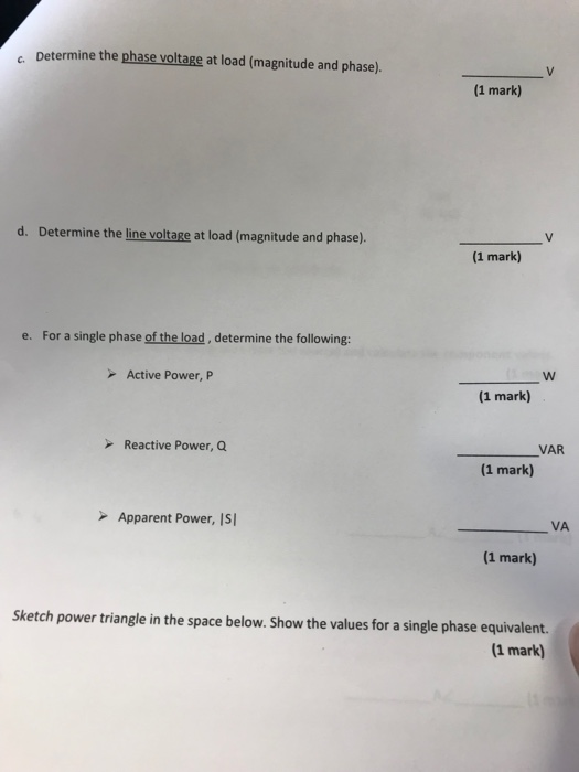 Solved question 5: Three-Phase Systems (8 points) For the | Chegg.com