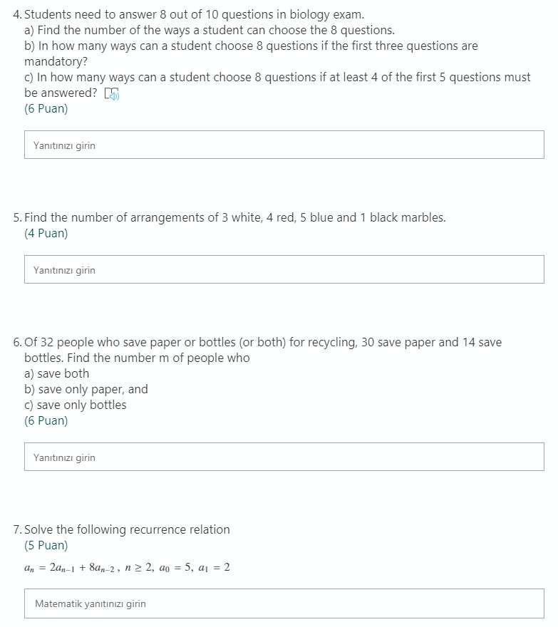 Solved 4. Students need to answer 8 out of 10 questions in | Chegg.com