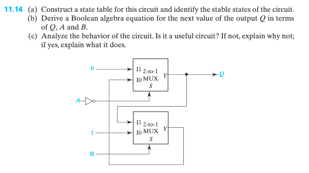 Solved 11.14 (a) Construct a state table for this circuit | Chegg.com