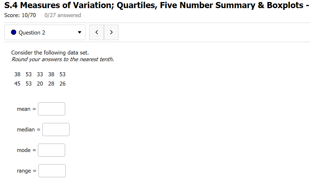 Solved S.4 Measures of Variation; Quartiles, Five Number | Chegg.com