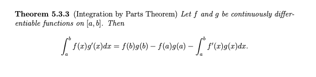 Solved State the Integration by Parts Theorem as you see | Chegg.com