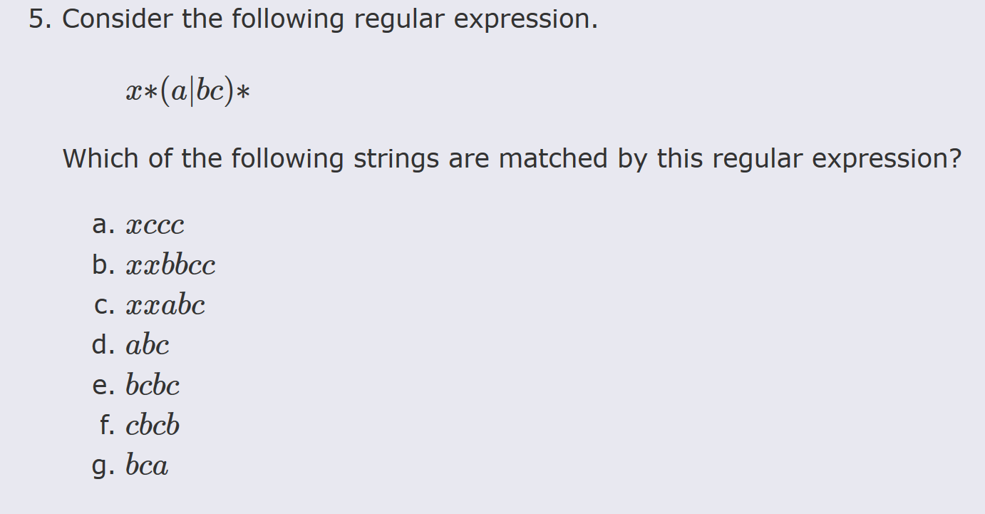 Solved 5. Consider The Following Regular Expression. | Chegg.com