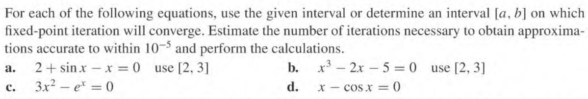 For each of the following equations, use the given | Chegg.com