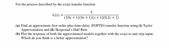 Solved For the process described by the exact transfer | Chegg.com