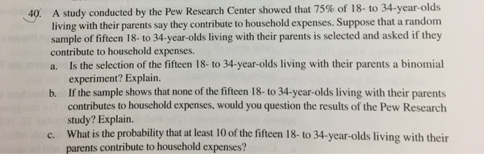 Solved A Study Conducted By The Pew Research Center Showed | Chegg.com