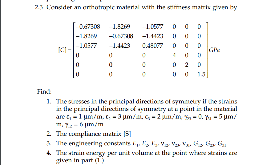 Solved How can I find the compliance matrix after solving | Chegg.com