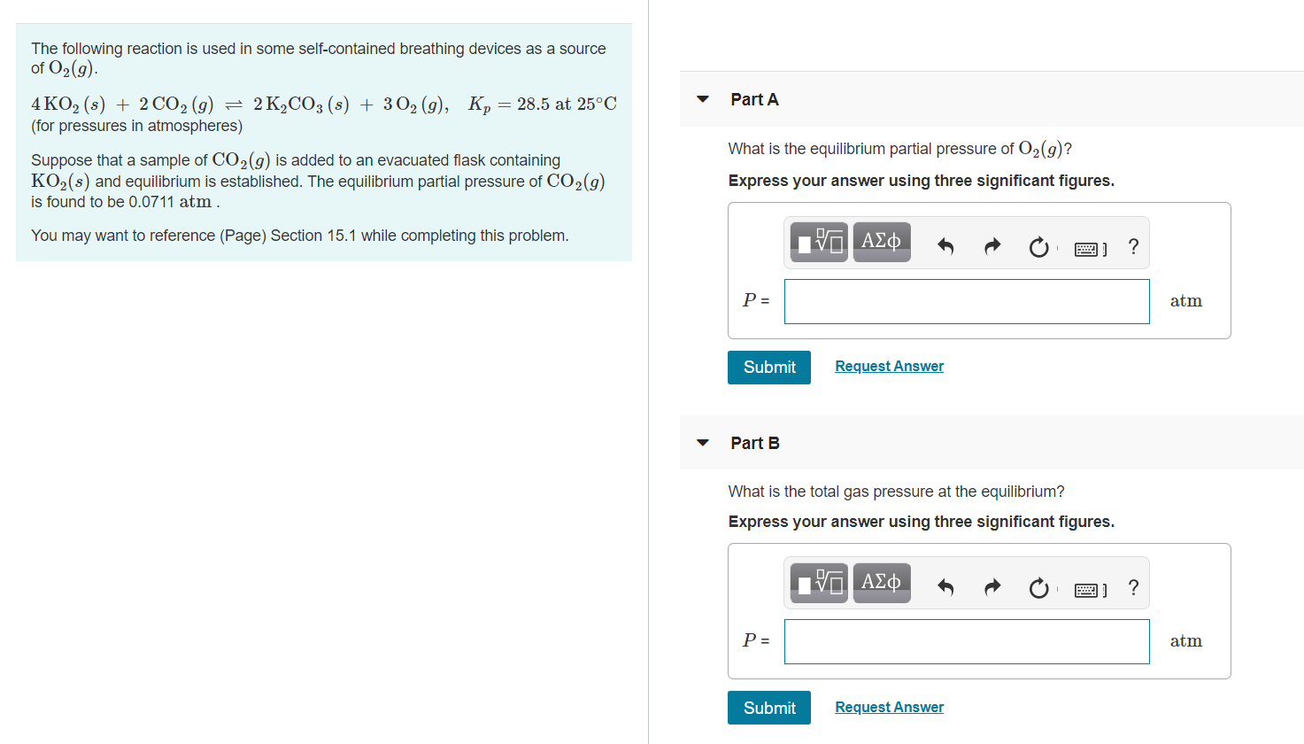 Solved The following reaction is used in some self-contained | Chegg.com