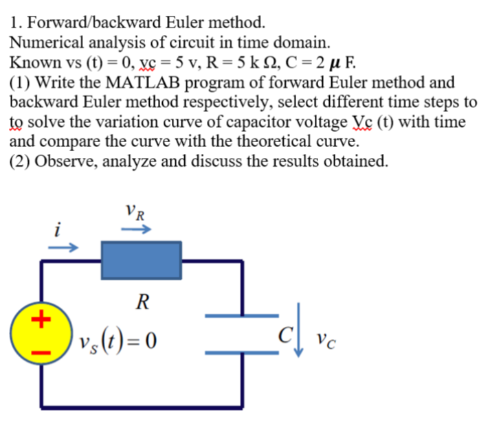 Solved 1. Forward/backward Euler Method. Numerical Analysis | Chegg.com