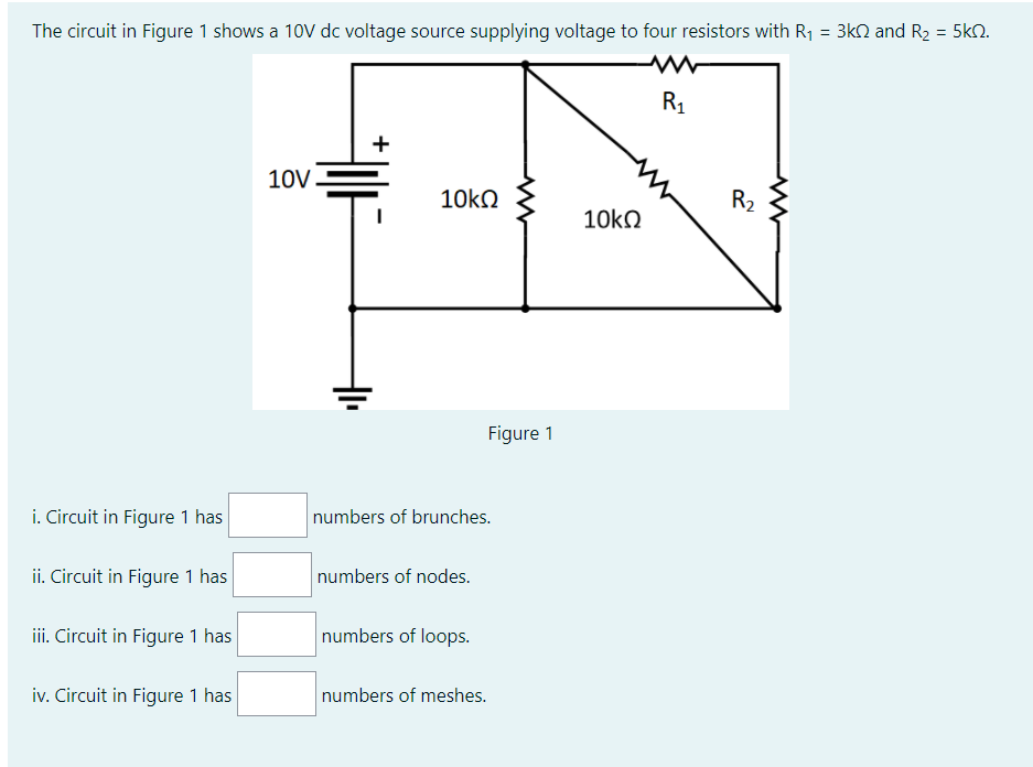 Solved The circuit in Figure 1 shows a 10V dc voltage source | Chegg.com