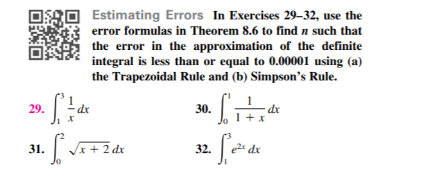 Solved Estimating Errors In Exercises 29–32, use the error | Chegg.com