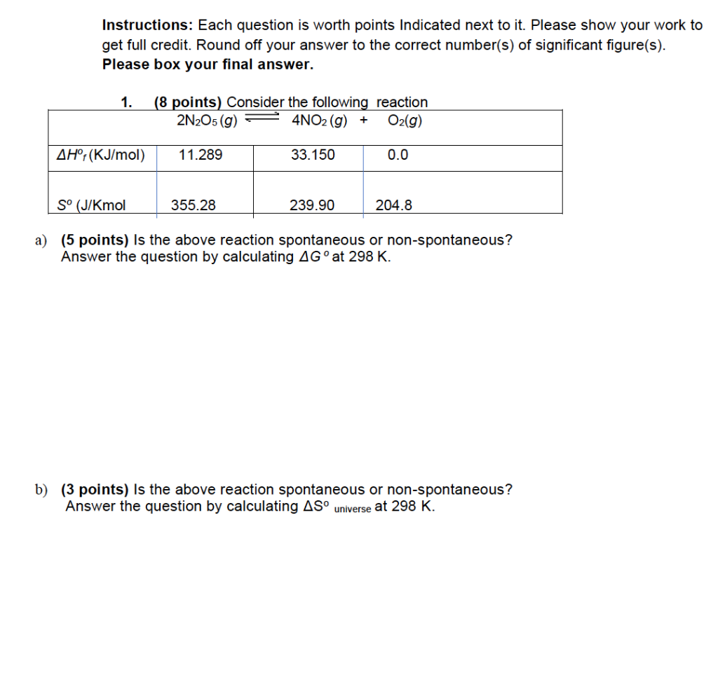 Solved Instructions: Each question is worth points Indicated | Chegg.com