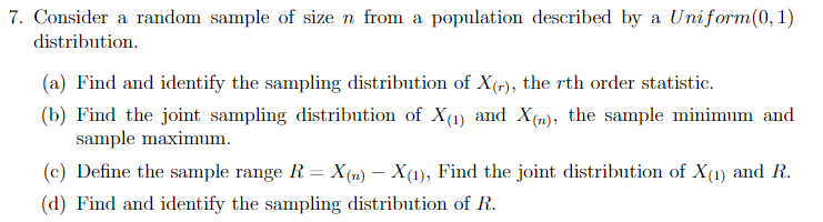 7. Consider a random sample of size n from a | Chegg.com