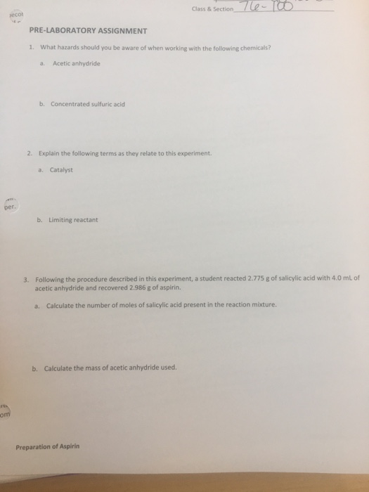 Solved Class & Section eco PRE-LABORATORY ASSIGNMENT 1. What | Chegg.com