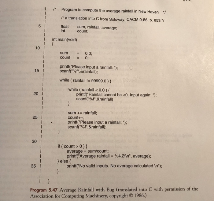 Solved Give a test case that reveals a bug in this problem. | Chegg.com