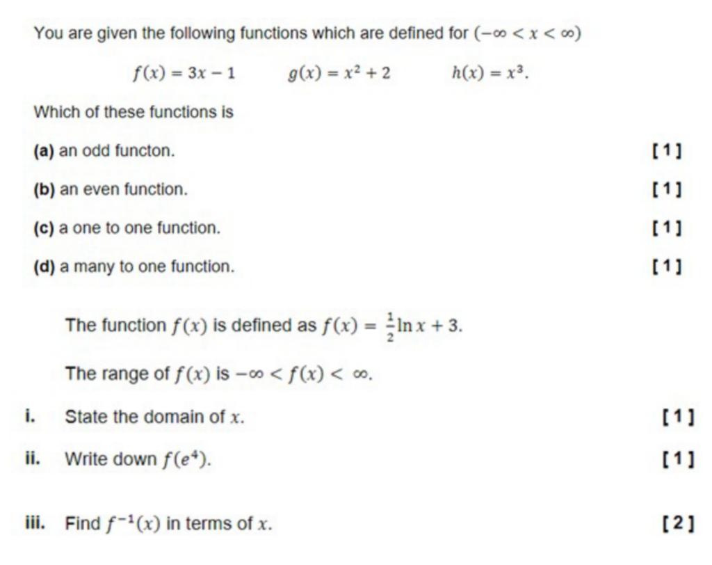 Solved You are given the following functions which are | Chegg.com