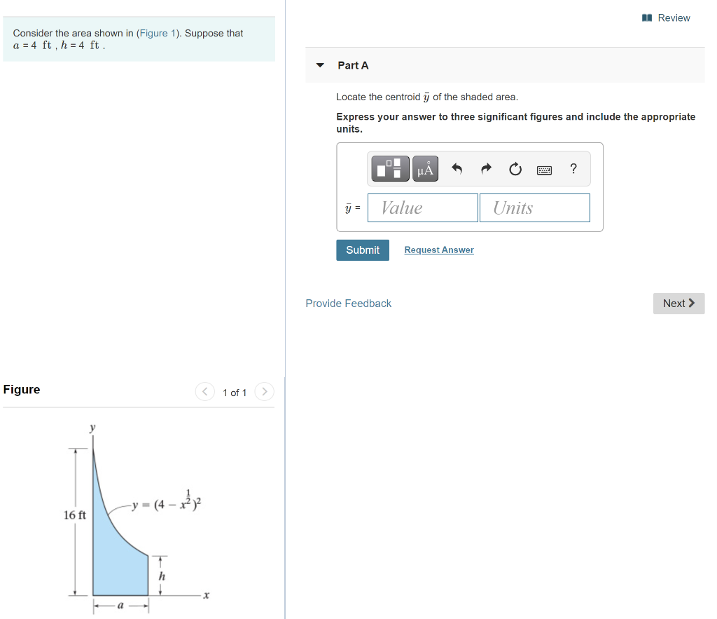 Solved II Review Consider The Area Shown In (Figure 1). | Chegg.com