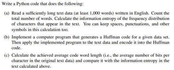 Solved Write a Python code that does the following: (a) Read | Chegg.com